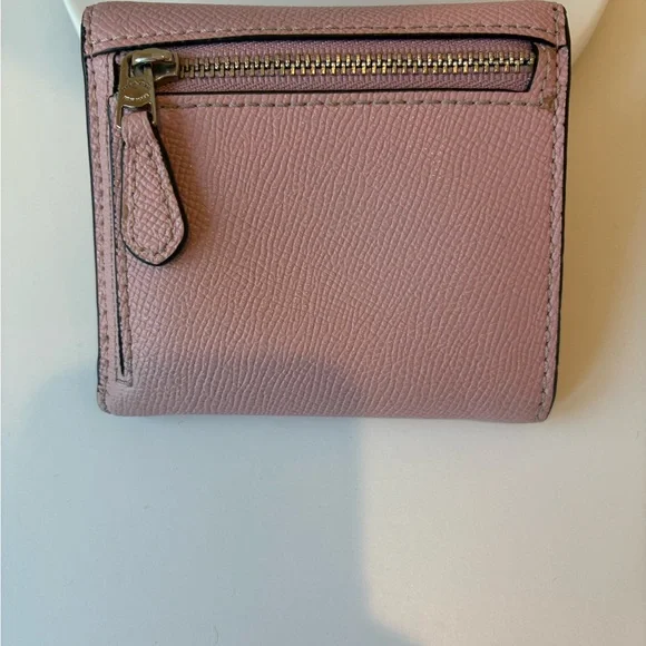 Coach Light Pink Pebbled Leather Compact Wallet - Picture 3 of 10